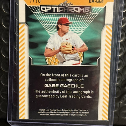 Leaf 2025 Gabe Gaeckle Athletics Card# BA-GG1 Auto 7/10