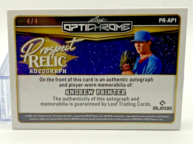 2025 Leaf Prospect Relic Andrew Painter Optichrome Jersey/ Auto #PR-AP1 - 4/4
