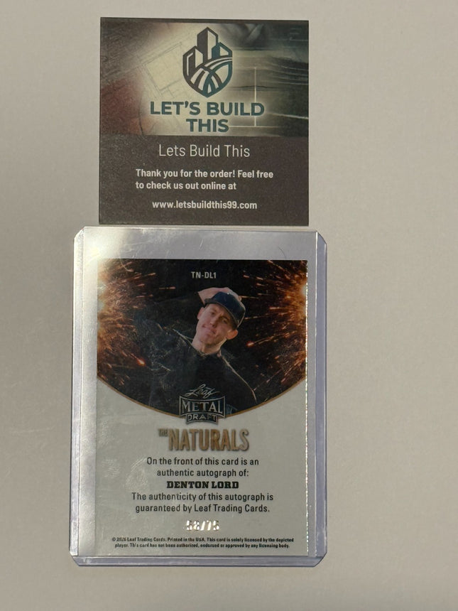 Leaf 2026 Denton Lord Pick#515 San Diego Padres Card# TN-DL1 Auto 58/75