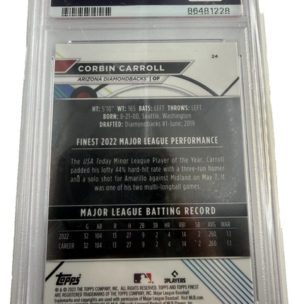 Corbin Carroll #24 2023 Topps Finest (RC) PSA Gem MT 10