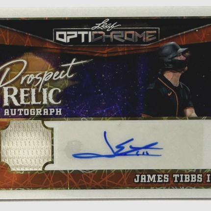 2025 Leaf James Tibbs III Auto/Jersey Prospect Relic Optichrome #PR-JT1 / 3/4
