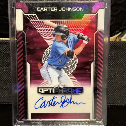 2025 Leaf Carter Johnson Miami Marlins Card #BA-CJ1 Auto 7/8