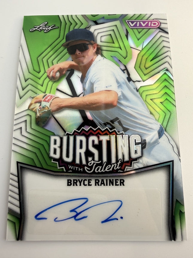 2025 Leaf Vivid Bryce Rainer Bursting Talent Auto #TA-BR1 2/8