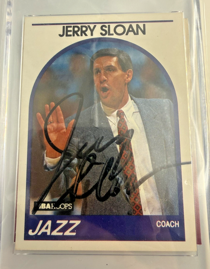 Jerry Sloan Autographed NBA Hoops Utah Jazz with COA JSA Cert# G19920