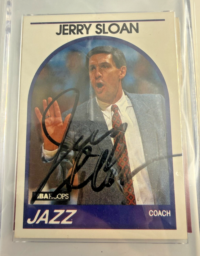 Jerry Sloan Autographed NBA Hoops Utah Jazz with COA JSA Cert# G19920