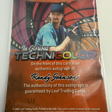 2025 Leaf Vivid Randy Johnson HOF Glorious Technicolor One of One Auto 1/1