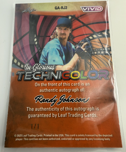 2025 Leaf Vivid Randy Johnson HOF Glorious Technicolor One of One Auto 1/1