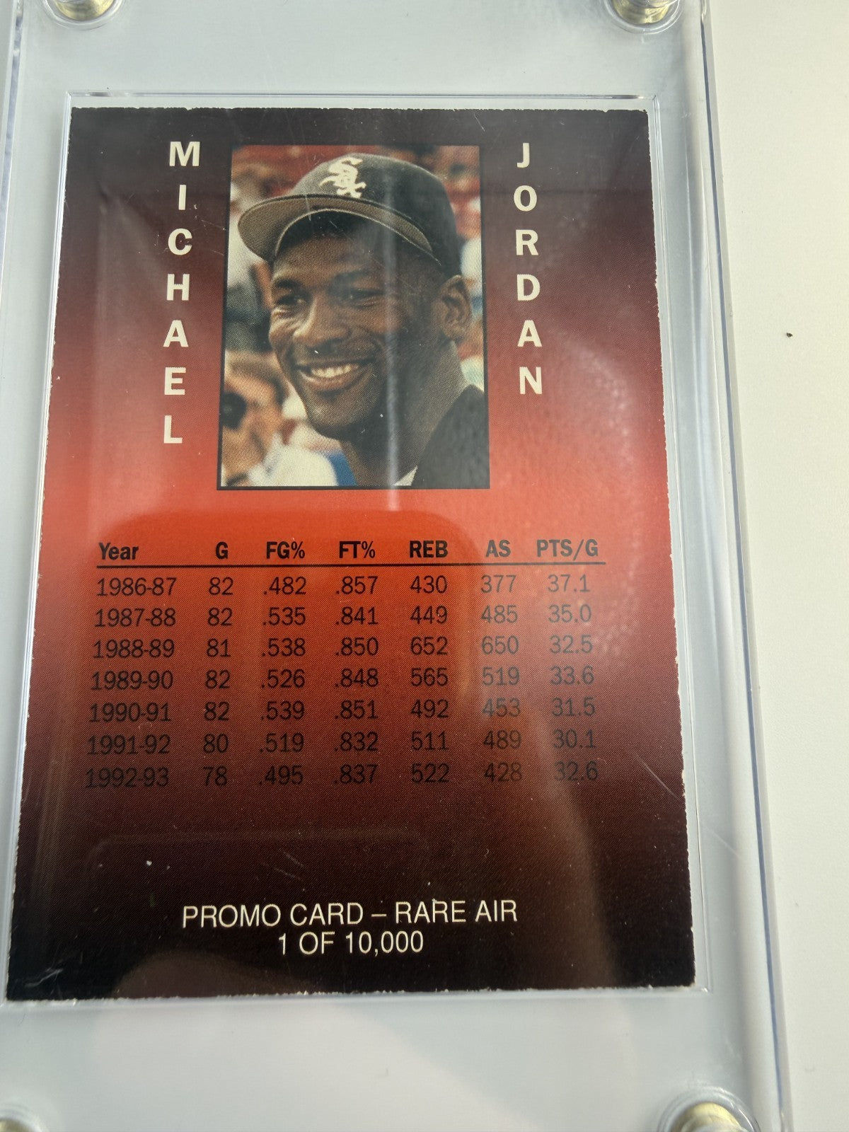 1993-94 Michael Jordan Rare Air Promo Card Baseball