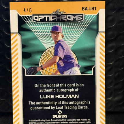 Leaf 2025 Luke Holman Cincinnati Reds Prospect Card#BA-LH1 Auto 4/6
