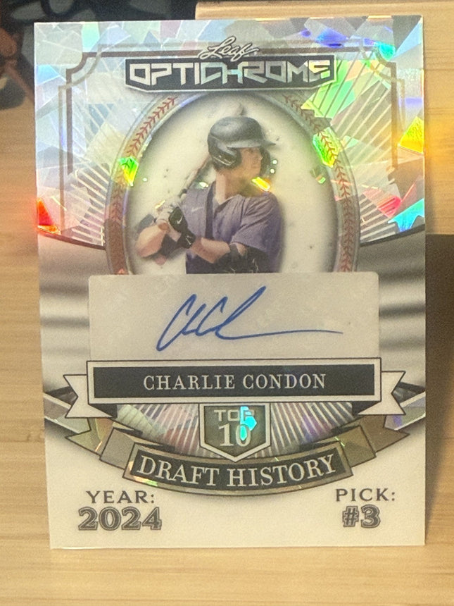 2025 Leaf  Charlie Condon Top 10 Draft History #74 MLB Prospect Auto 1/10 #HACC1