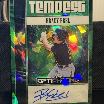 Leaf 2025 Brady Ebel Milwaukee Brewers #13 Prospect Card #TA-BE1 Auto 3/6