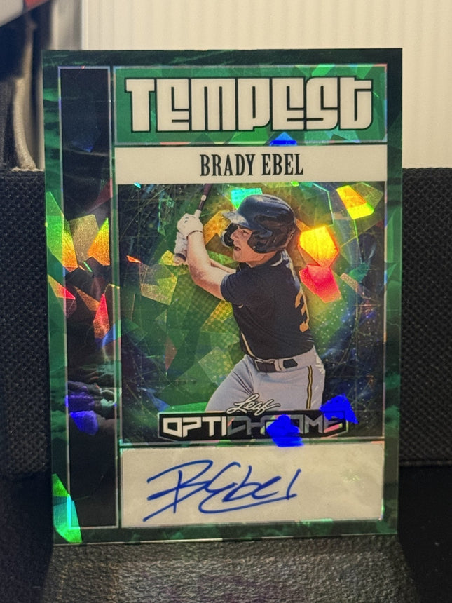 Leaf 2025 Brady Ebel Milwaukee Brewers #13 Prospect Card #TA-BE1 Auto 3/6