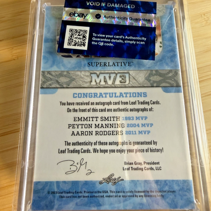 2023 Leaf Football Mv3 Emmitt Smith / Peyton Manning / Aaron Rodgers 6/7