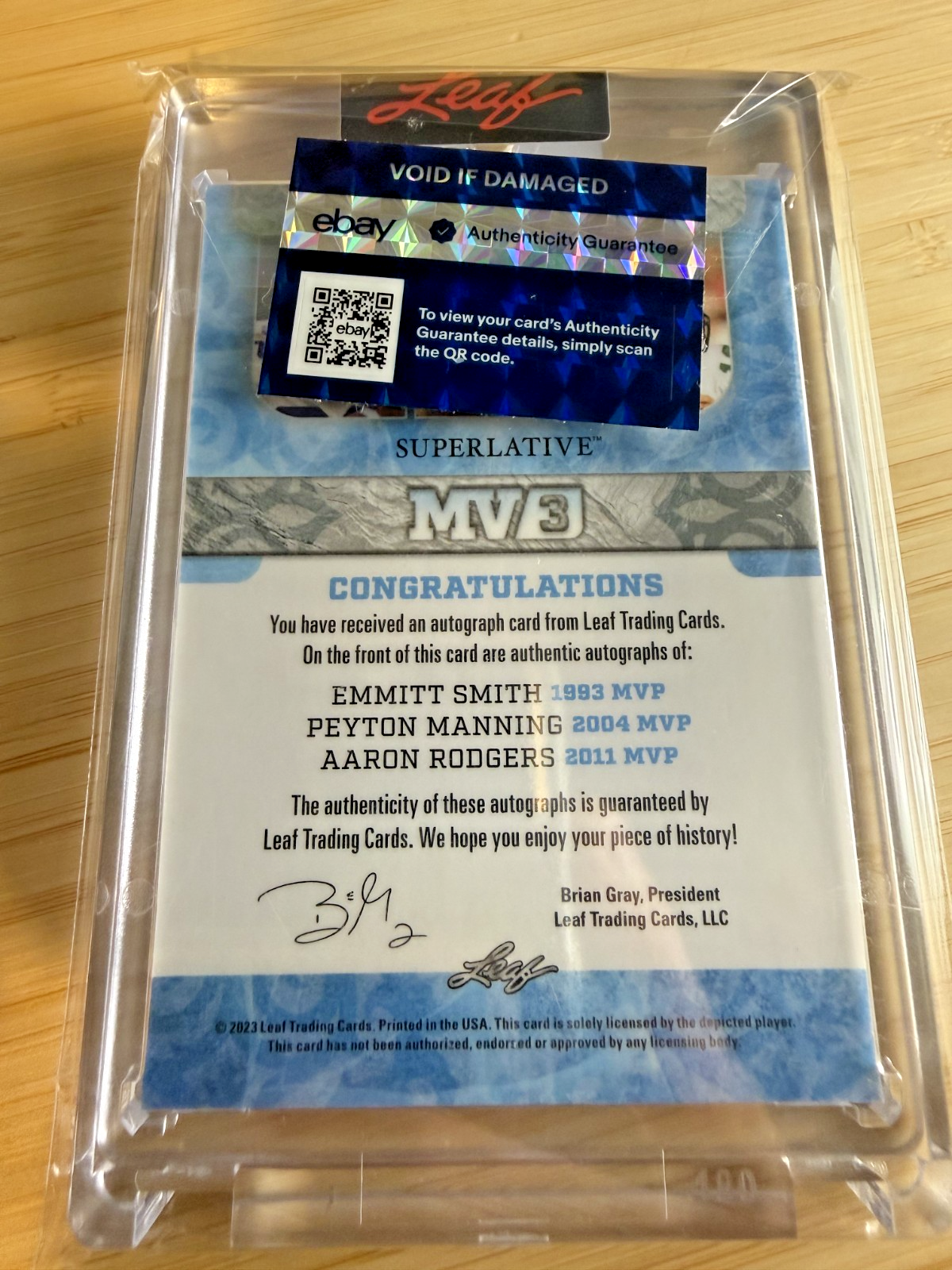 2023 Leaf Football Mv3 Emmitt Smith / Peyton Manning / Aaron Rodgers 6/7