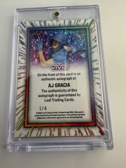 AJ Gracia Auto 1/4 2025 Leaf Vivid #BA-AJG