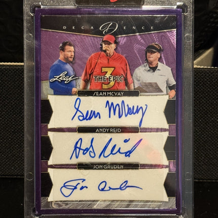 Leaf 2026 Decadence Epic 3 Sean McVay Andy Reed Jon Gruden Card#E3-9 Auto 4/5