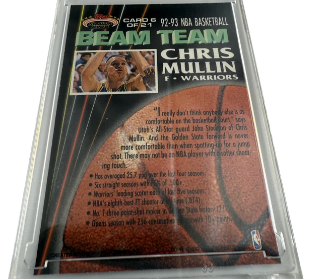 1992-93 Topps Stadium Club Beam Team #6 Chris Mullins Warriors