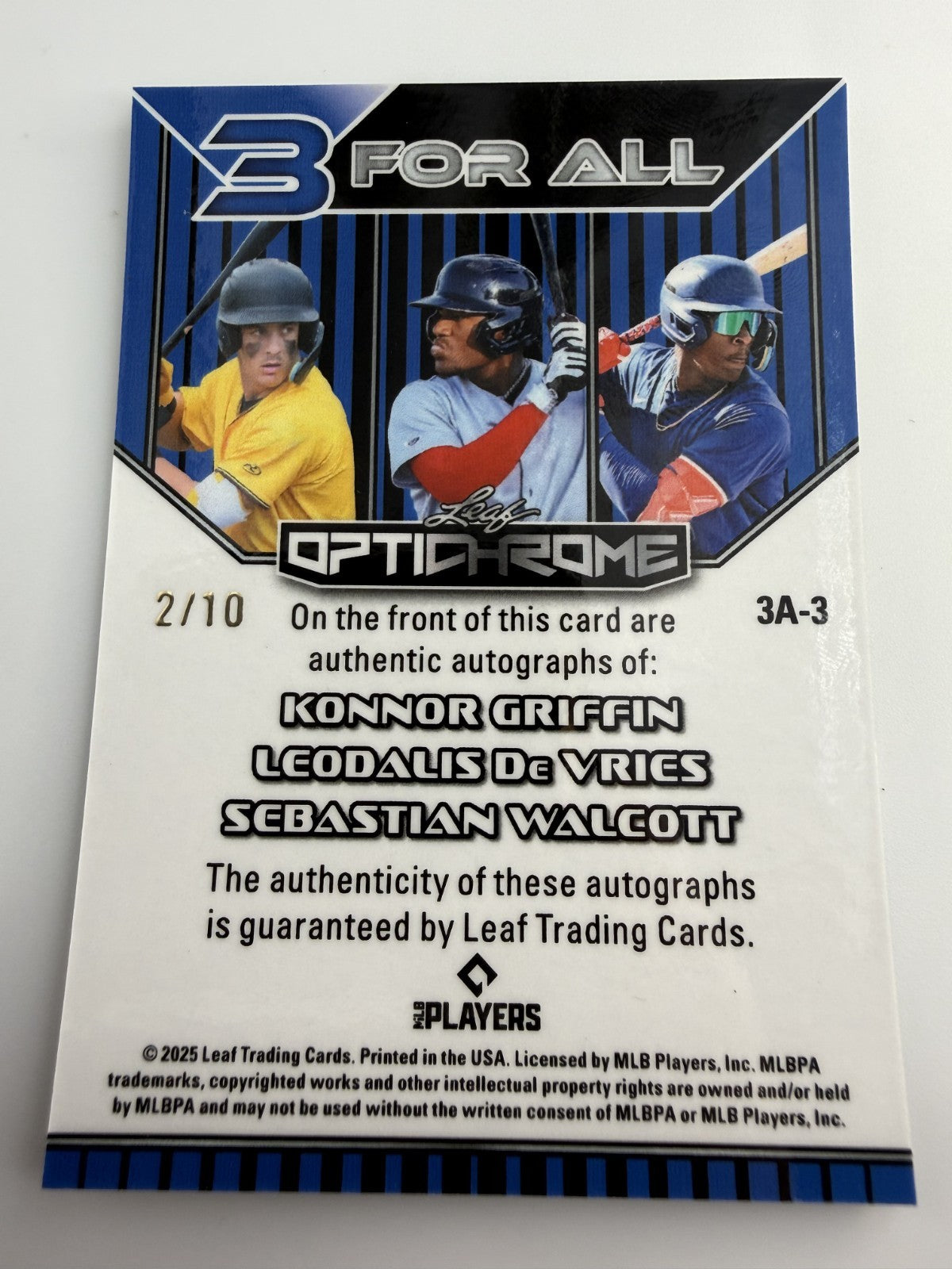 2025 Leaf 3 for all Konnor Griffin/Leodalis De Vries/Sebastia Walcott  Auto 2/10