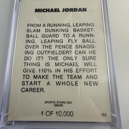 Michael Jordan Barons Baseball #153 94/95 Sports Stars USA