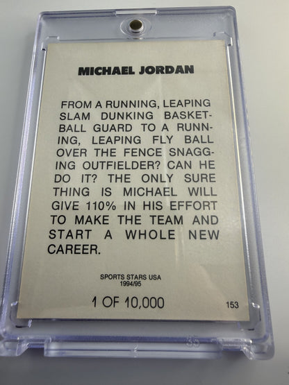 Michael Jordan Barons Baseball #153 94/95 Sports Stars USA