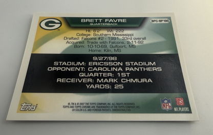 Flight to 420 Brett Favre 188 Career Passing TouchdownTopps # BFC-BF-188