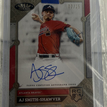 2024 Topps Tier One AJ Smith-Shawver RC Auto 03/25 Atlanta Braves #BA-AS