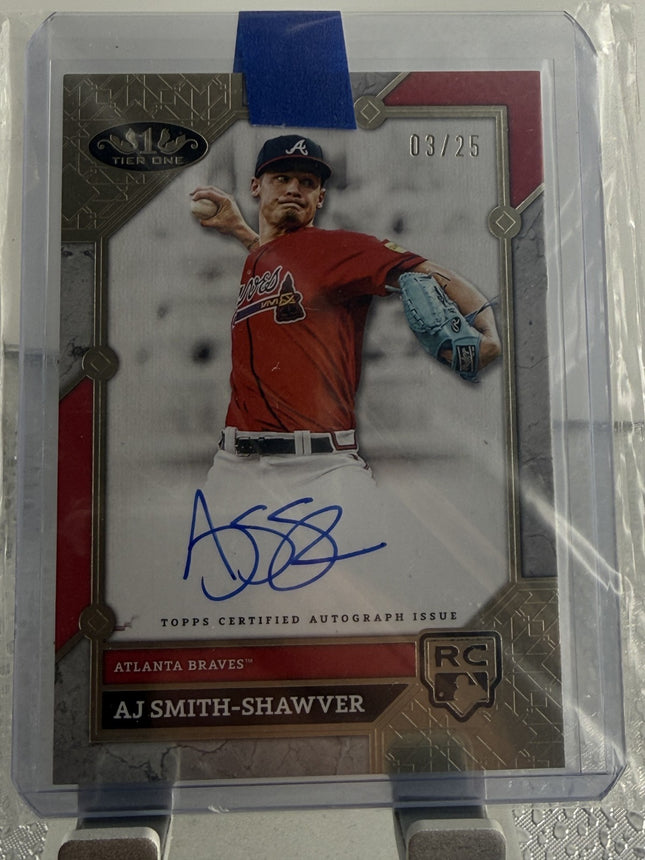 2024 Topps Tier One AJ Smith-Shawver RC Auto 03/25 Atlanta Braves #BA-AS