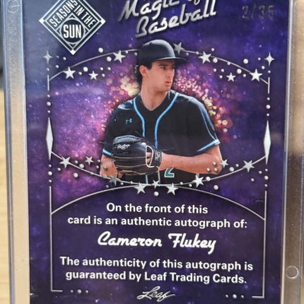 2026 Leaf Cameron Flukey MLB #22 Pick Detroit Tigers #MB-CF1 Auto 2/35