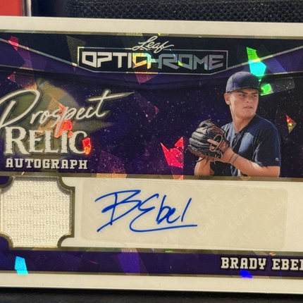Leaf 2025 Brady Beal Milwaukee Brewers #13 Prospect Card #Pr-Be1 Patch/Auto 4/5