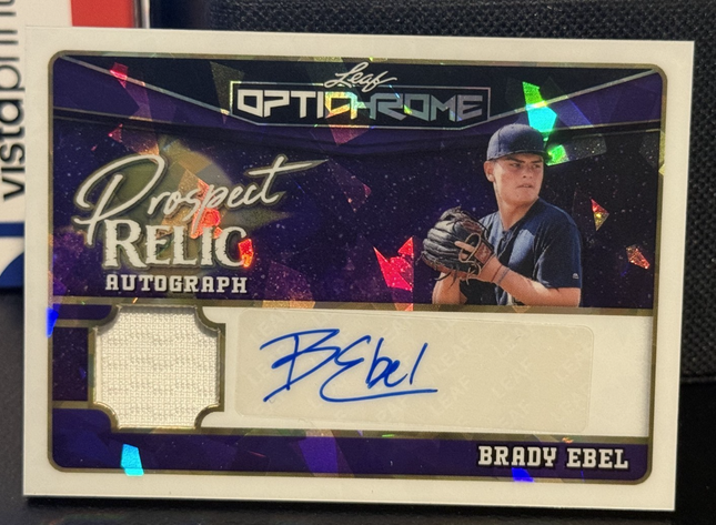 Leaf 2025 Brady Beal Milwaukee Brewers #13 Prospect Card #Pr-Be1 Patch/Auto 4/5