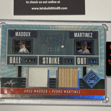 2026 Leaf Greg Maddux /Pedro Martinez Game Used Memorabilia LP-13 Numbered 28/35