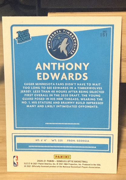 20-21 Panini Rated Rookie Anthony Edwards Minnesota Timberwolves #151