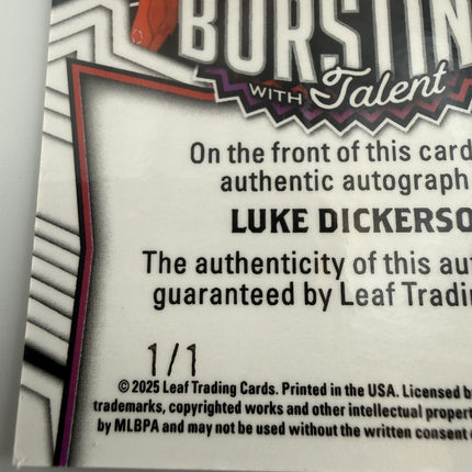 2025 Leaf Bursting with Talent Luke Dickerson #TA-LD1 Auto 1/1