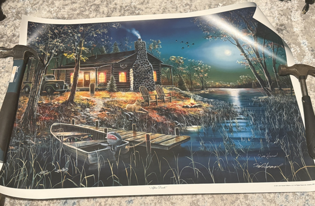 Jim Hansel "After Dark" Print signed and numbered Jim Hansel 29.5 W by 20.5 H