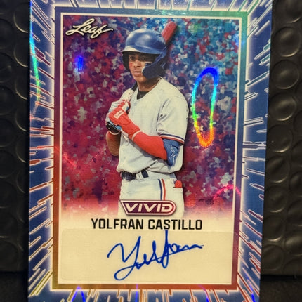 Leaf 2025 Yolfran Castillo Texas Rangers #5 Prospect Card#BA-YC1 Auto 2/6