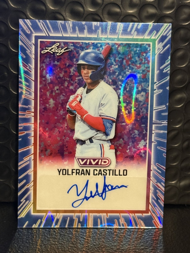 Leaf 2025 Yolfran Castillo Texas Rangers #5 Prospect Card#BA-YC1 Auto 2/6