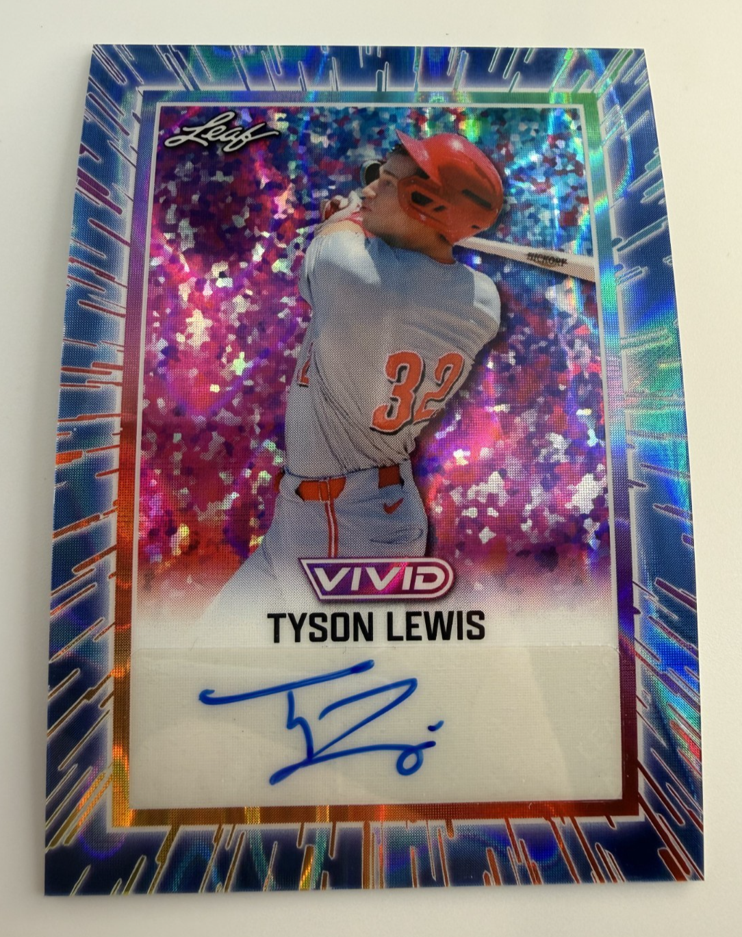 2025 Tyson Lewis Leaf Vivid Auto Blue 6/6  #BA-TL1 Auto