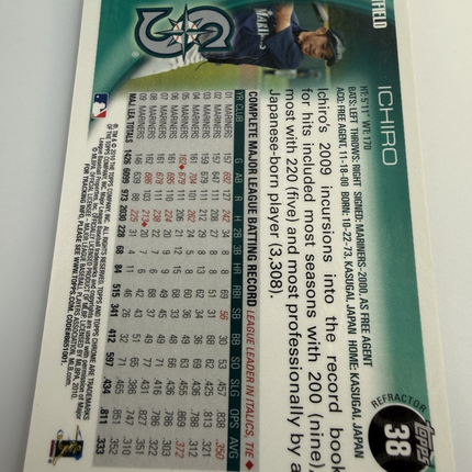 CHIRO SUZUKI 2010 TOPPS CHROME CARD #38 - MARINERS - HOF