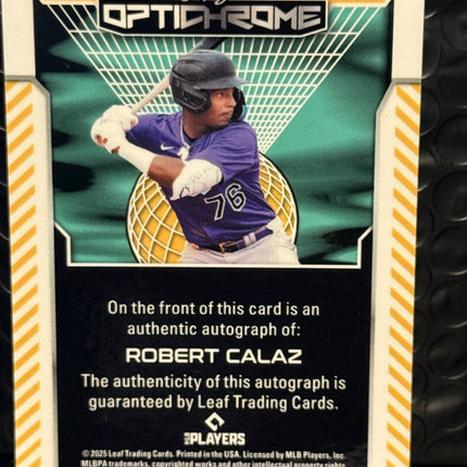 Leaf 2025 Robert Calaz Rockies Prospect Card#BA-RC1 Auto 6/7