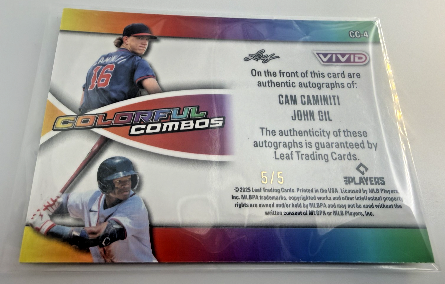 2025 Leaf Colorful Combos Vivid Cam Caminiti-John Gil #cc-4  5 of 5