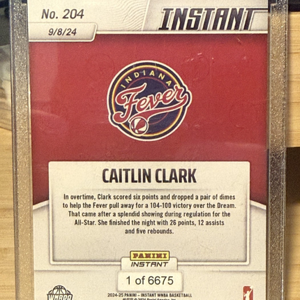 24-25 Panini Instant Caitlin Clark Indiana Fever Rookie Card #204