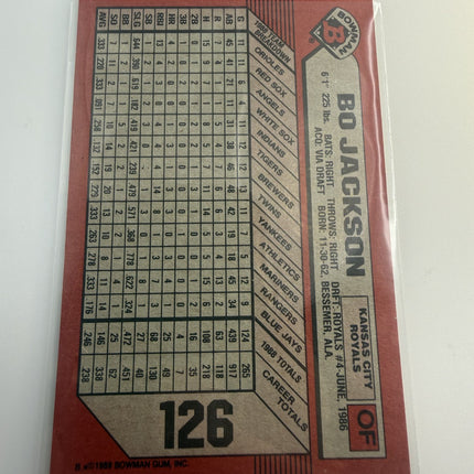 Bowman 1989 Bo Jackson #126 Kansas City Royals