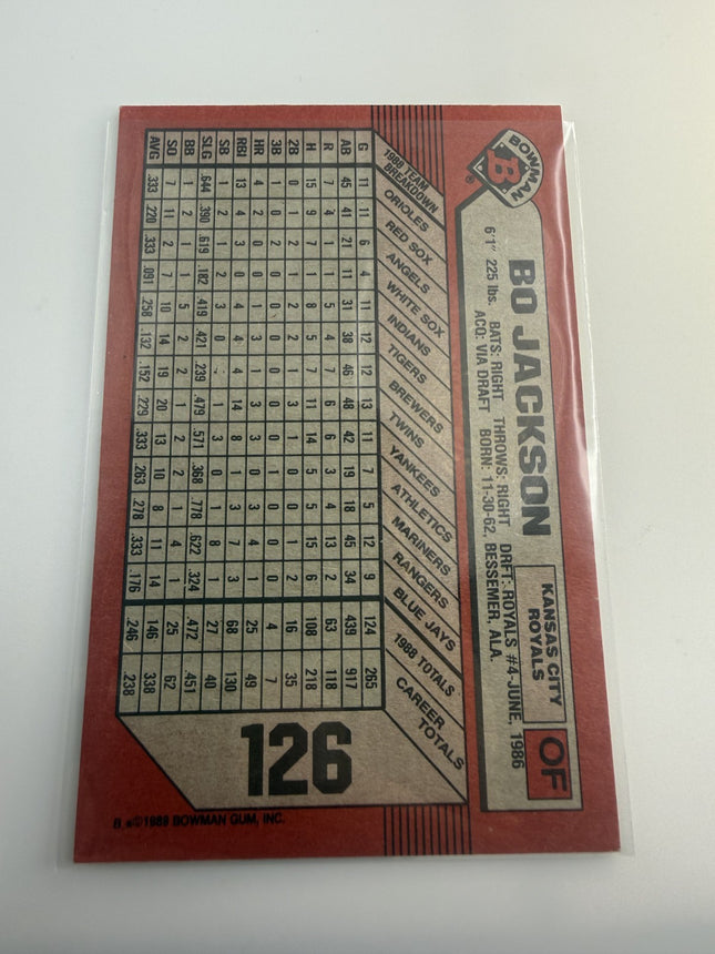 Bowman 1989 Bo Jackson #126 Kansas City Royals