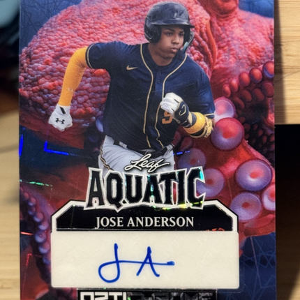 2025 Leaf Jose Anderson Aquatic Optichrome Card # AA-JA1 Auto 1/1