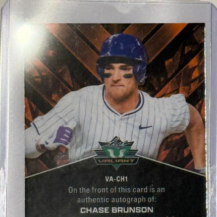 2026 Leaf Chase Brunson #42 Draft Pick Washington Nationals VA-CH1 AUTO