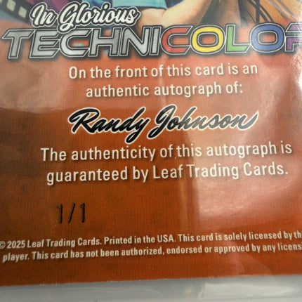 2025 Leaf Vivid Randy Johnson HOF Glorious Technicolor One of One Auto 1/1