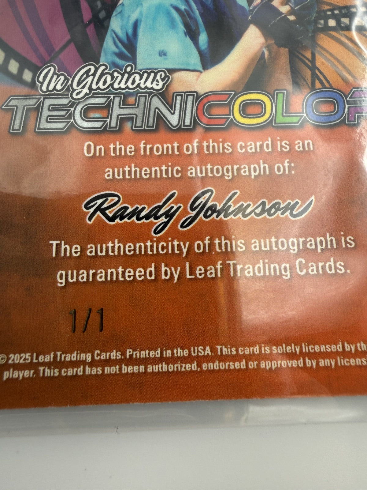 2025 Leaf Vivid Randy Johnson HOF Glorious Technicolor One of One Auto 1/1