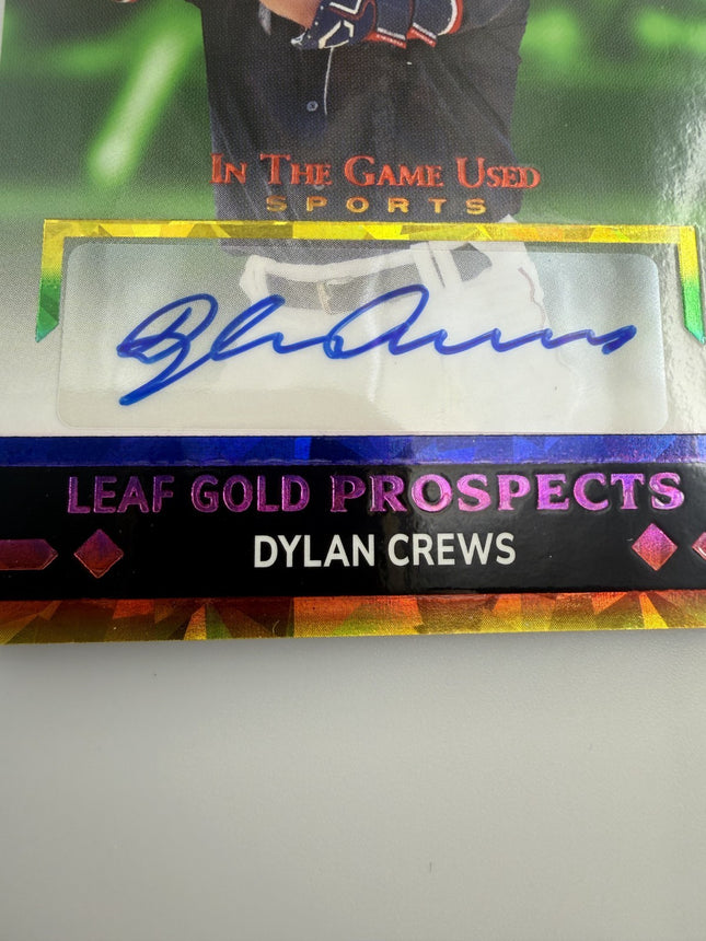 Dylan Crews 2024 Leaf Gold Prospects In The Game Used Sports Auto 8/25Washington