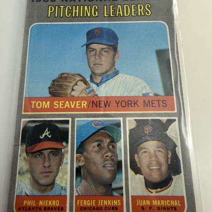 1970 Topps NL Pitching Leaders Seaver /Jenkins/ Marichal /Niekro #69