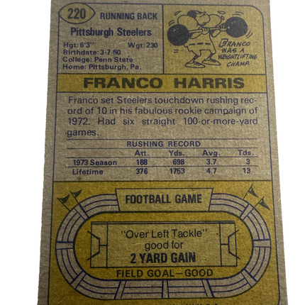 Franco Harris 1974 Topps #220 Pittsburgh Steelers